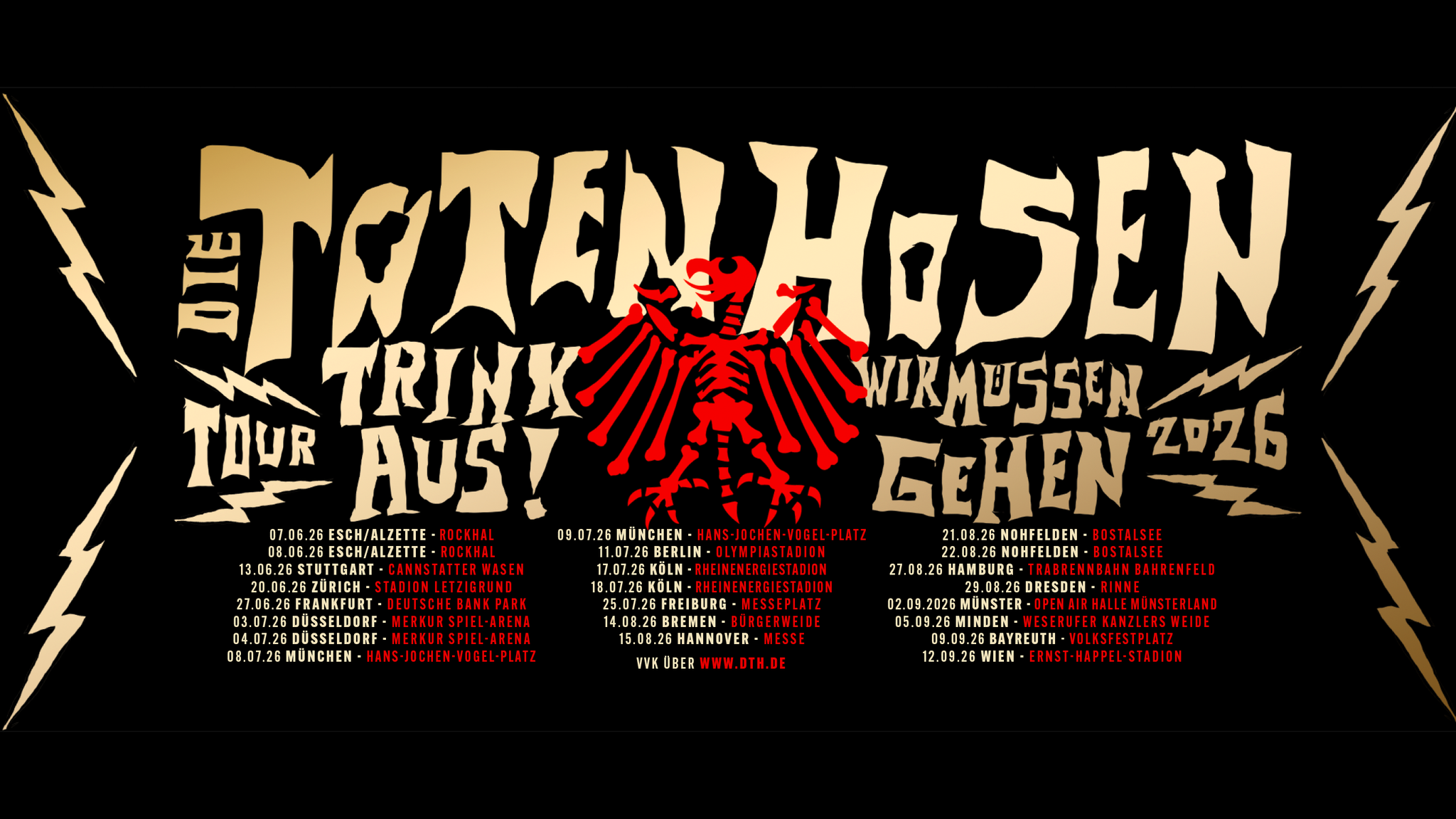 Die Toten Hosen Trink aus! Wir Müssen Gehen – Tour Tour Poster 2026